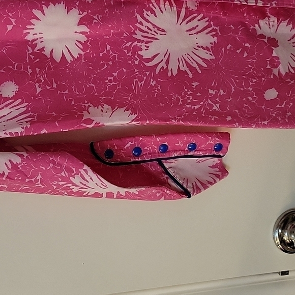 HANDMADE Pink Rockabilly Snap Batik Fireworks Rodeo Fiesta Shirt - Picture 5 of 8